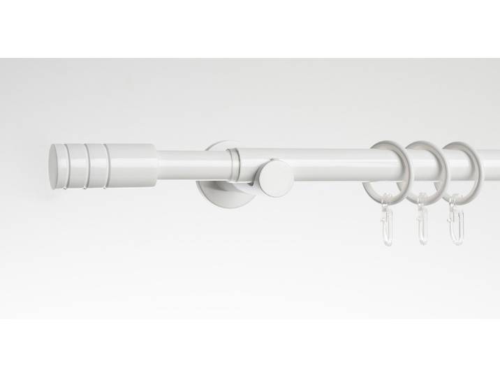 Gardinenstange LIEDECO Stilgarnitur Zylinder ausziehbar 16/19 mm , weiss (weiß), Ø:19mm, Eisen, Gardinenstangen, Gardinenstange, teleskopisch ausziehbar
