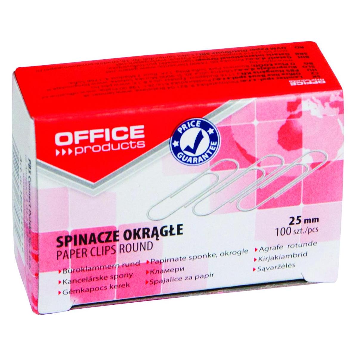 Office Products Büroklammern, rund, 25 mm, 100 stück, silber (100x) (47273743)