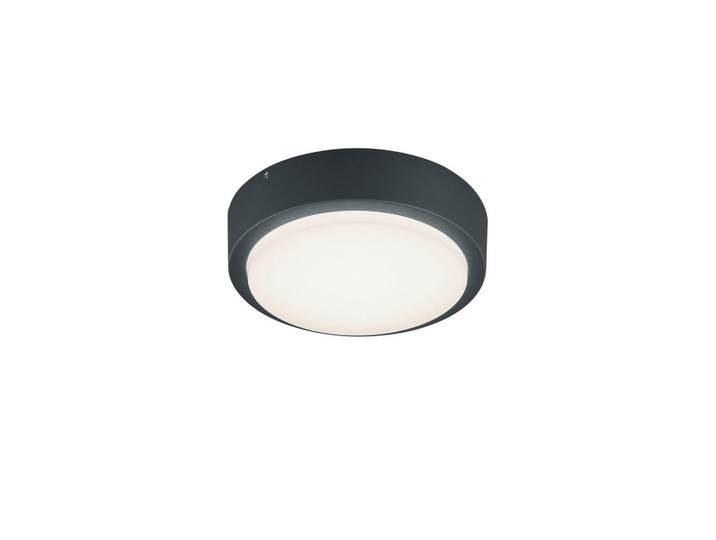 Aussendeckenleuchte Breg, Anthrazit, Weiß, Metall, Kunststoff, 5.5 cm, Lampen & Leuchten, Außenbeleuchtung, Außenleuchten