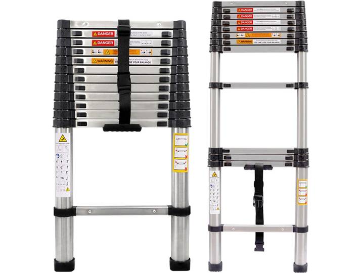 EFAN 12,5 pieds marches d'échelle télescopique 3.8 M multi-usages en aluminium bricolage Extension d'échelle extensible étendre l'échelle Portable EN131