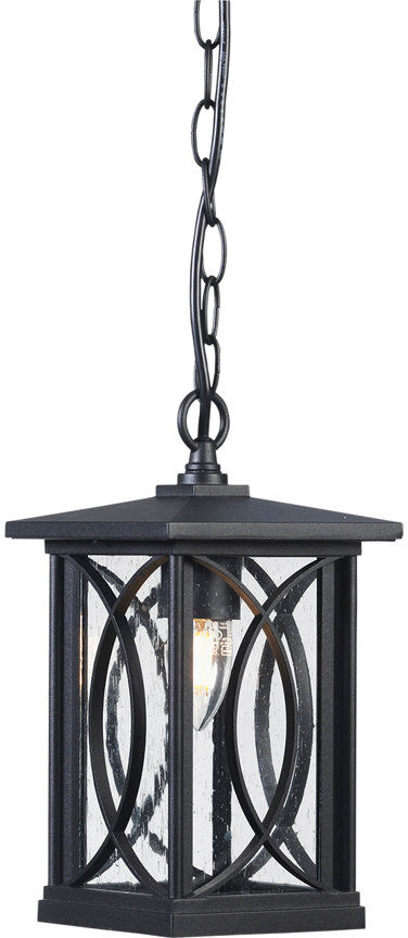 Dakota Fields Paolo 1 - Light LED Outdoor Hanging Lantern Outdoor Lighting Black 40cm H X 15.5cm W X 15.5cm D