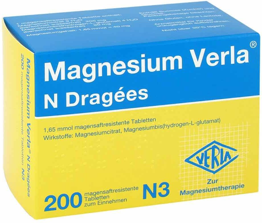Magnesium Verla N Dragees 200stk