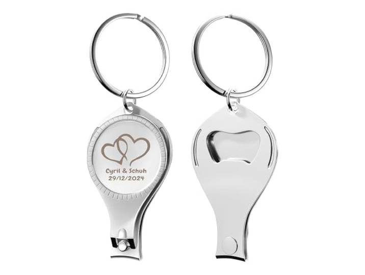 4-in-1-Multifunktions-Flaschenöffner, Nagelknipser, Hochzeitsbrauerei, personalisierbar, silberfarben, Multitool-Geschenke für Männer, 100 Stück.