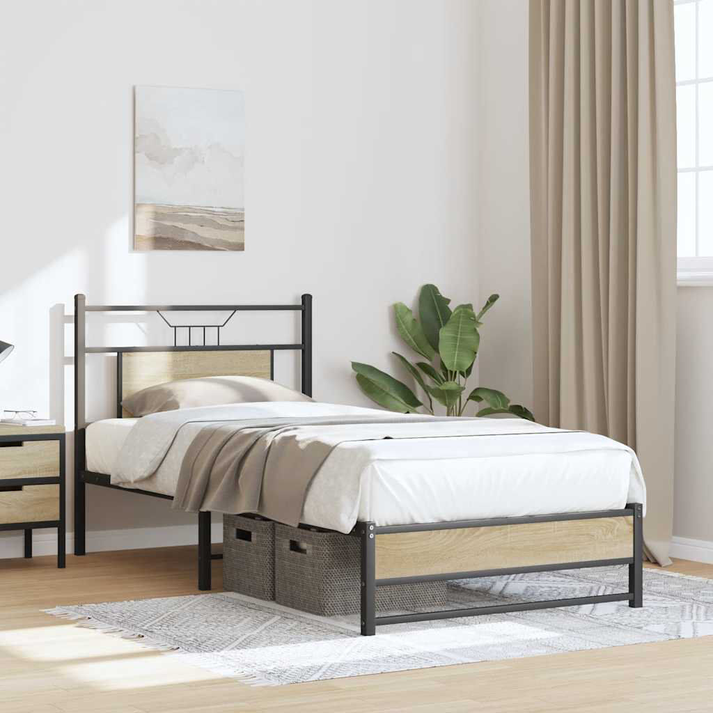 Borough Wharf Bed Frame Without Mattress Engineered Wood Sonoma Oak 96 x 207cm