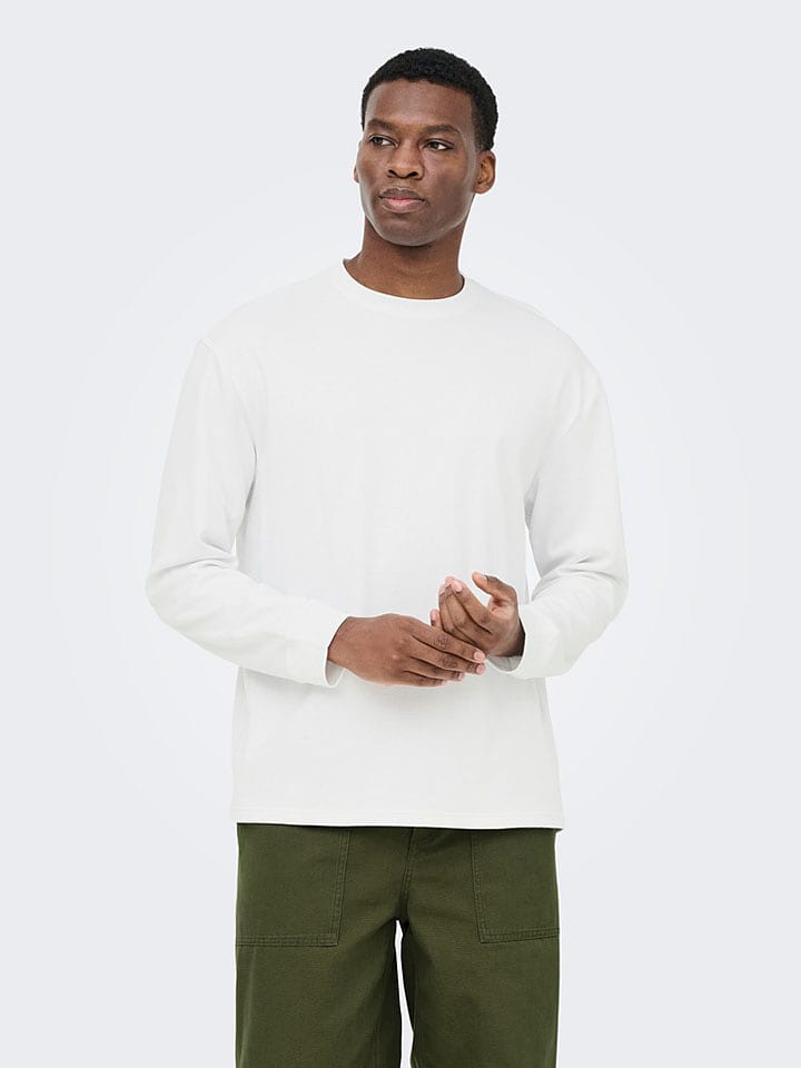 ONLY & SONS Longsleeve in Weiß - S