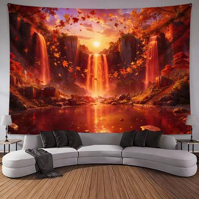 Uplift Treasures Waterfall Canyon Landscape Wall Tapestry Decor e 130x150cm51x59in