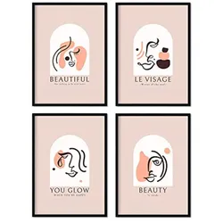 POSTER Set mit 4 abstrakten warmen Set 1 Erdtönen A3 Rahmenlos