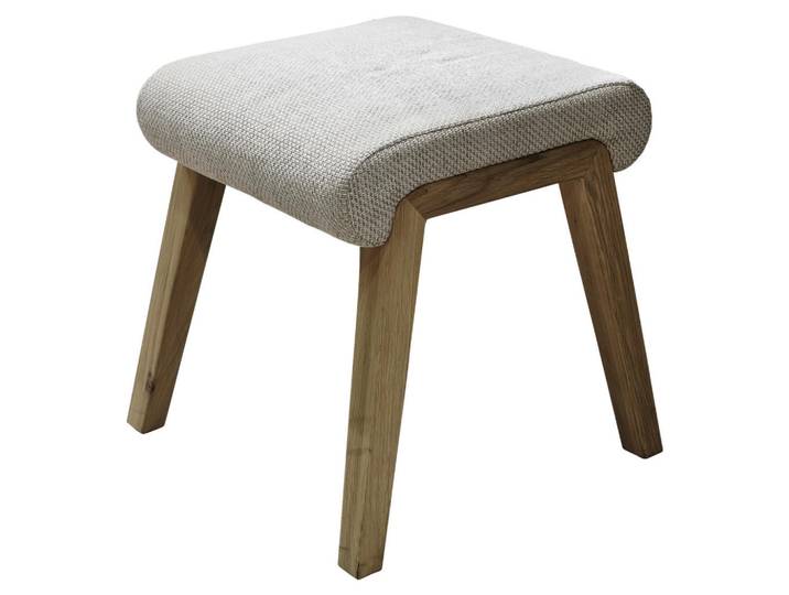 Voglauer Hocker, Creme, Eichefarben, Holz, Wildeiche, 53.8x45x45 cm, Lederauswahl, Stoffauswahl, Wohnzimmer, Sessel, Hocker, Sitzhocker