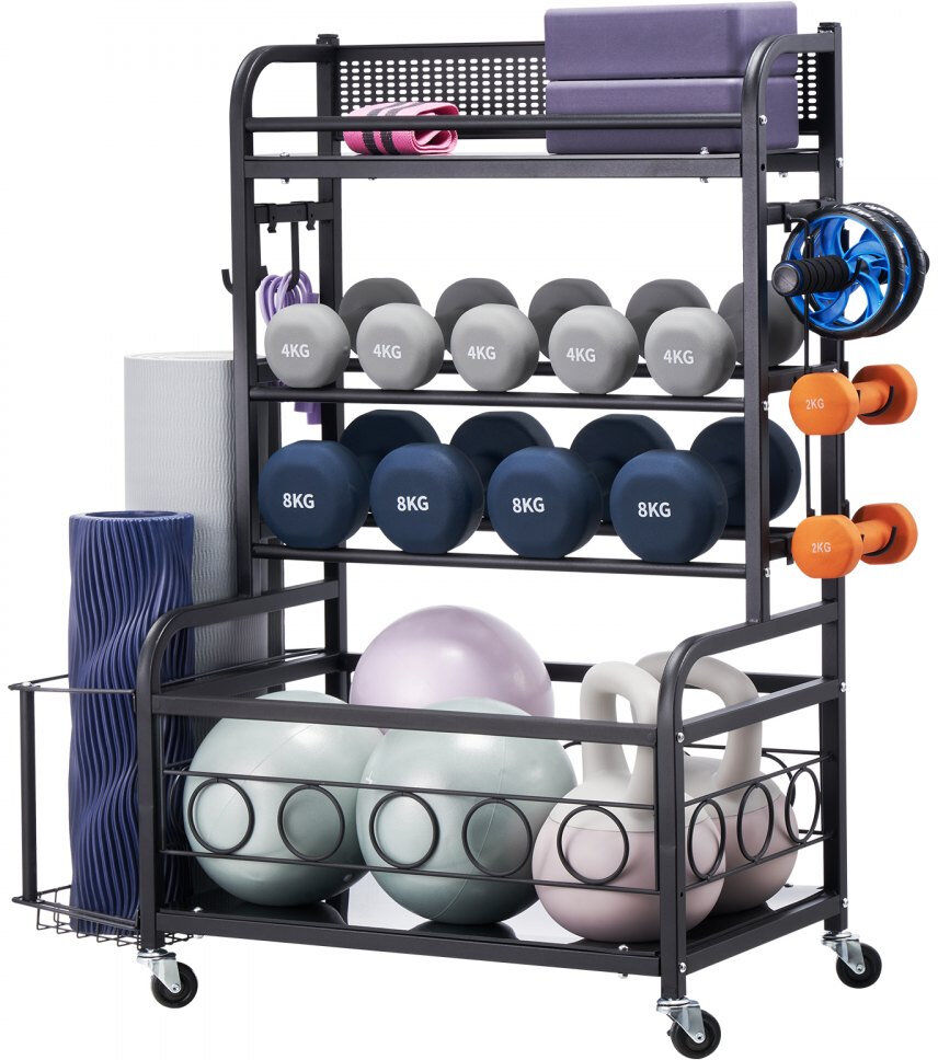 VEVOR Steel Multi-Use Sports Rack Black 4