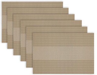 "Dainty Home Milan Woven Vinyl Reversible Rectangular Placemat Set Of 6 - 12"" x 18"""