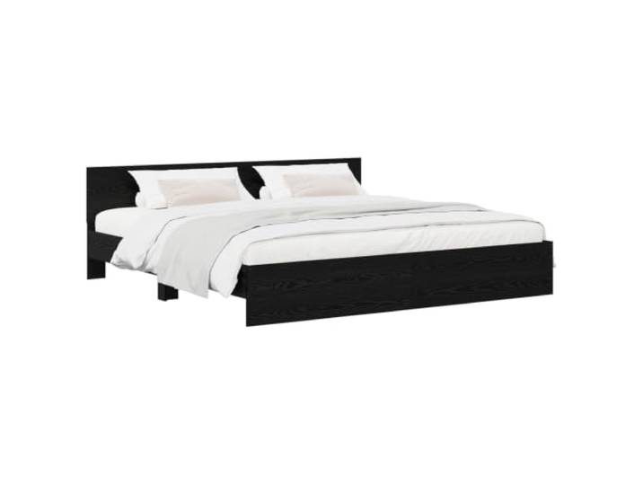 vidaXL Bettgestell mit Kopfteil Schwarz Eichen-Optik 200 x 200 cm