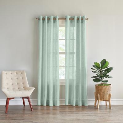 DKNY Classic Linen Grommet Window Curtain Panel Pair
