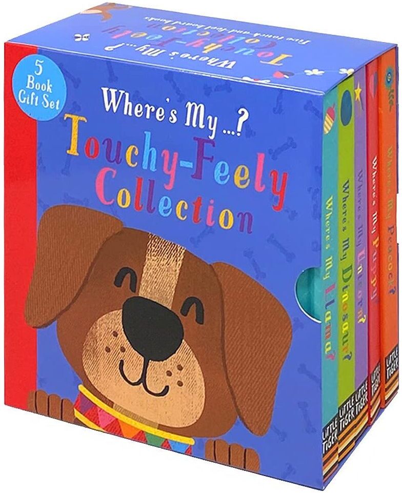 Little Tiger Press Toddlers Touch and Feel 5 Books Collection Set (Dinosaurs, Llama, Unicorn, Puppy & Peacock)