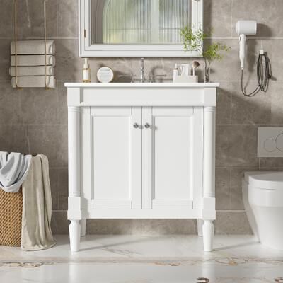 GREATPLANINC French Bathroom Vanity Cabinet for Small Space