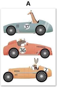 Uplift Picks Safari Animal Wall Art Kids Nursery Canvas Print Cartoon Animal Poster Decor a 15x20 Cm no Framed