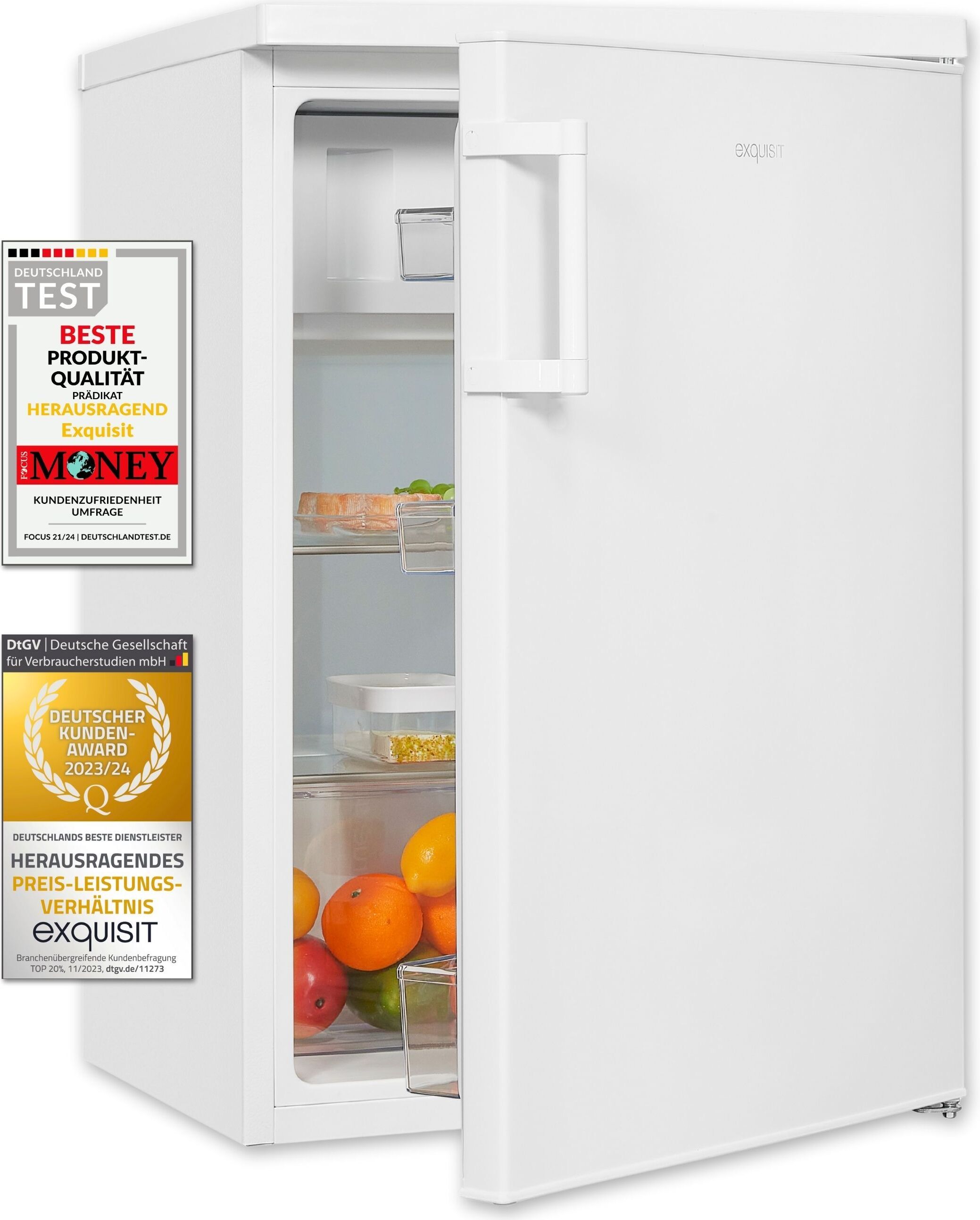 Exquisit Kühlschrank KS16-4-H-010E weiss | Nutzinhalt: 120 L | Mit Gefrierfach