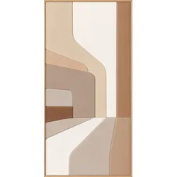 EUROART Wandbild 60 x 120 cm Soft Abstraction I Naturfaser Beige