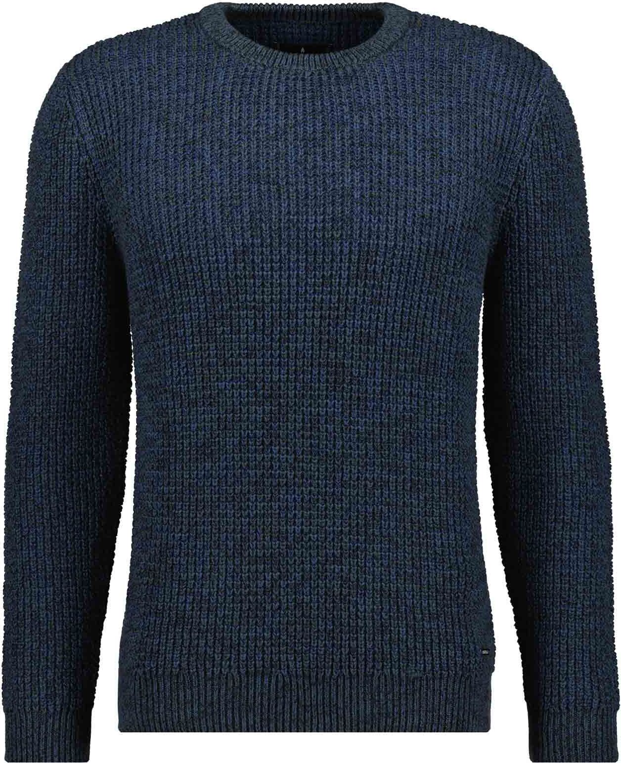 Rundhalspullover RAGMAN, Herren, Gr. 58, bunt (blau, grün, 731), Strick, 100% Baumwolle, Rundhals, Pullover Rundhalspullover blau, grün, 731 58