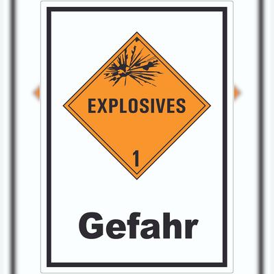 HB-Druck Aufkleber Explosionsgefahr Gefahr Explosives A6 (105x148mm)