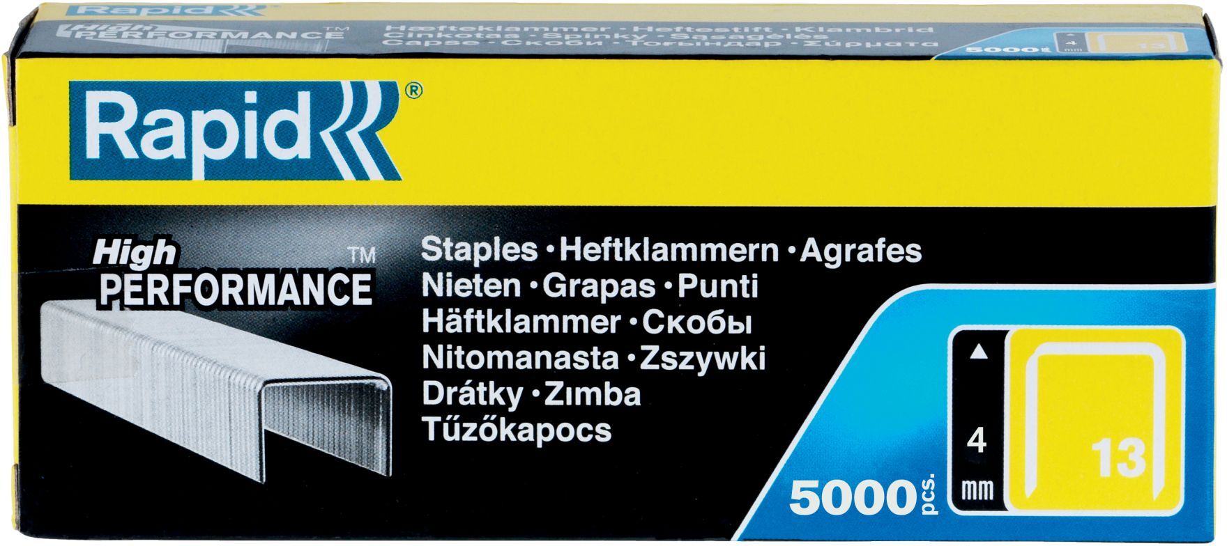 Isaberg Rapid AB Rapid High PERFORMANCE Heftklammern, Typ 13, 4 mm Schenkellänge, 5.000 Stück