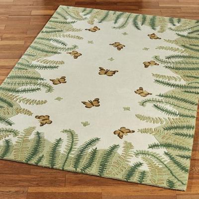 Touch of Class "Botanical Butterfly Rectangle Rug Sage, 3'3"" x 5'3"", Sage"