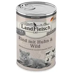 Landfleisch Cat Kitten Pastete Rind+Huhn+Wild | 6x 400g Katzenfutter
