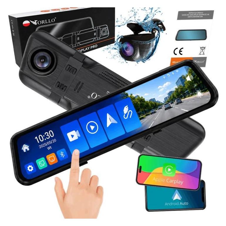 Orllo Autokamera vorne und hinten Autoplay PRO 4K GPS WLAN (Eingebautes Mikrofon, GPS-Empfänger, 4K) (ORLLO AUTOPLAY PRO)