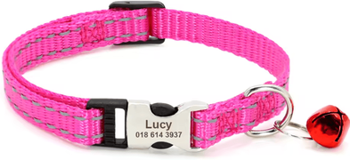 Inspire Curations Personalized Safety Cat Collar With Free Engraved Name Tag 029 Rose (19 30cm)