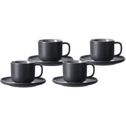 Ritzenhoff & Breker Kaffeetassen mit Untertassen Jasper 240 ml 4er Set