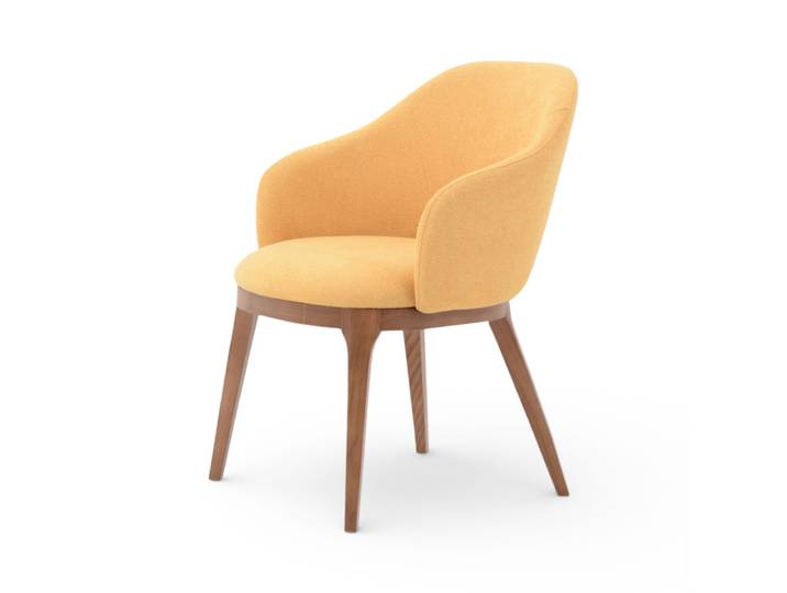 Chaise repas tissu jaune
