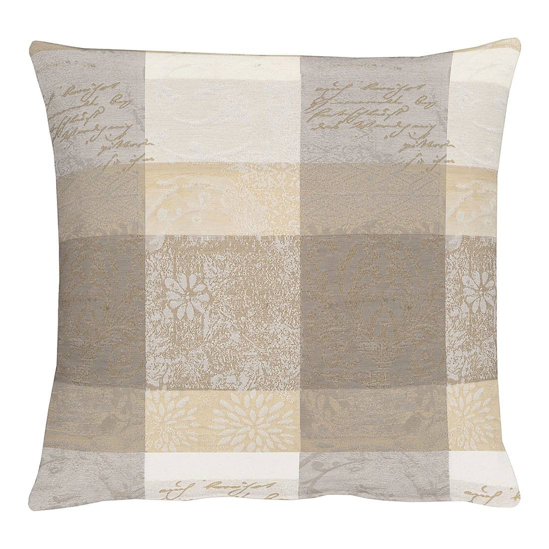 home24 Kussensloop Country Home Wit/Beige Geruit 40 x 40 cm