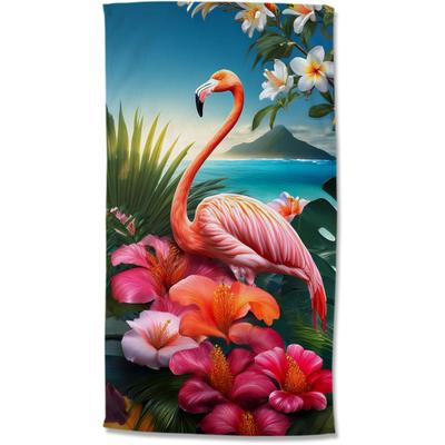 Strandtuch GOOD MORNING "Jerry", bunt (rosa), B:100cm L:180cm, Velours, Mikrofaser, Handtücher, Mikrofaser, Velours, Strandtuch, saugfähig, leicht, 100x180, tropisch