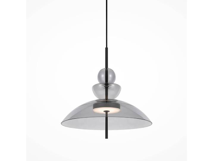 Suspension LED Bangkok - Type A Ø 40cm Gris/Noir 1 Verre fumé / Métal mixte LED Module LED