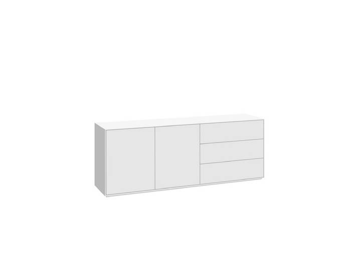 Sideboard BRAM 180 x 43 x 68 cm lackiert matt Weiß