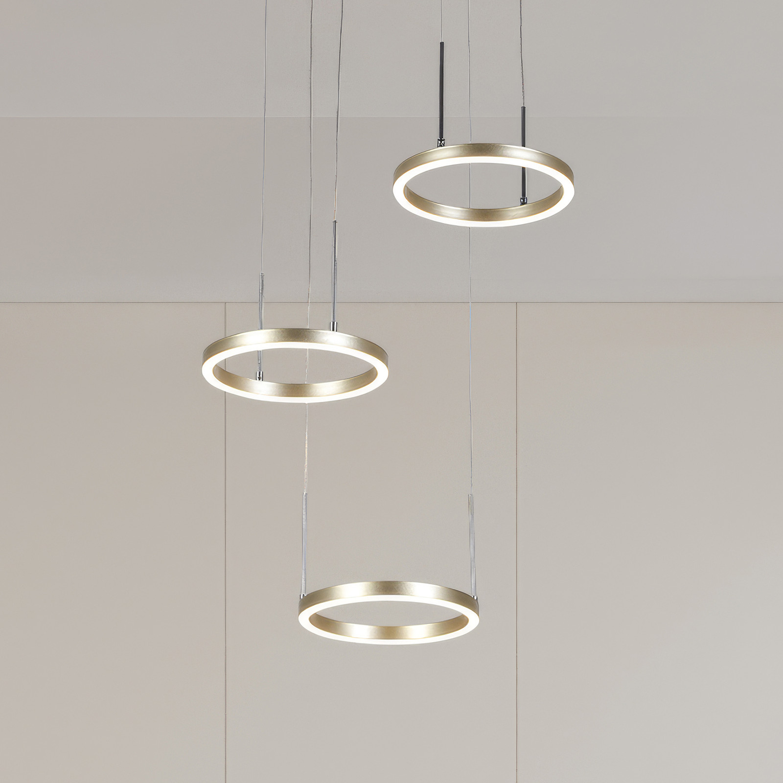 home24 Hanglamp ESTRO Beige van Metaal en Aluminium B: 45 cm, D: 45 cm, H: 120 cm