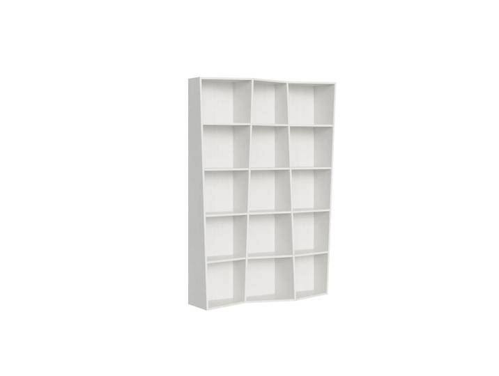 Bibliothèque moderne 3 éléments frêne effet bois blanc