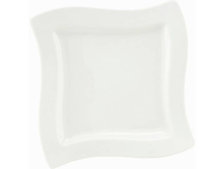 Villeroy & Boch Dessertteller, Weiss, Keramik, Uni, quadratisch, 24x24 cm, Geschirr, Teller, Kuchenteller