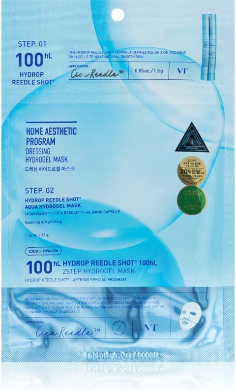 VT Cosmetics Hydrop Reedle Shot 100 2Step Hydrogel Mask intensive hydrogel mask with moisturising effect 34.5 g