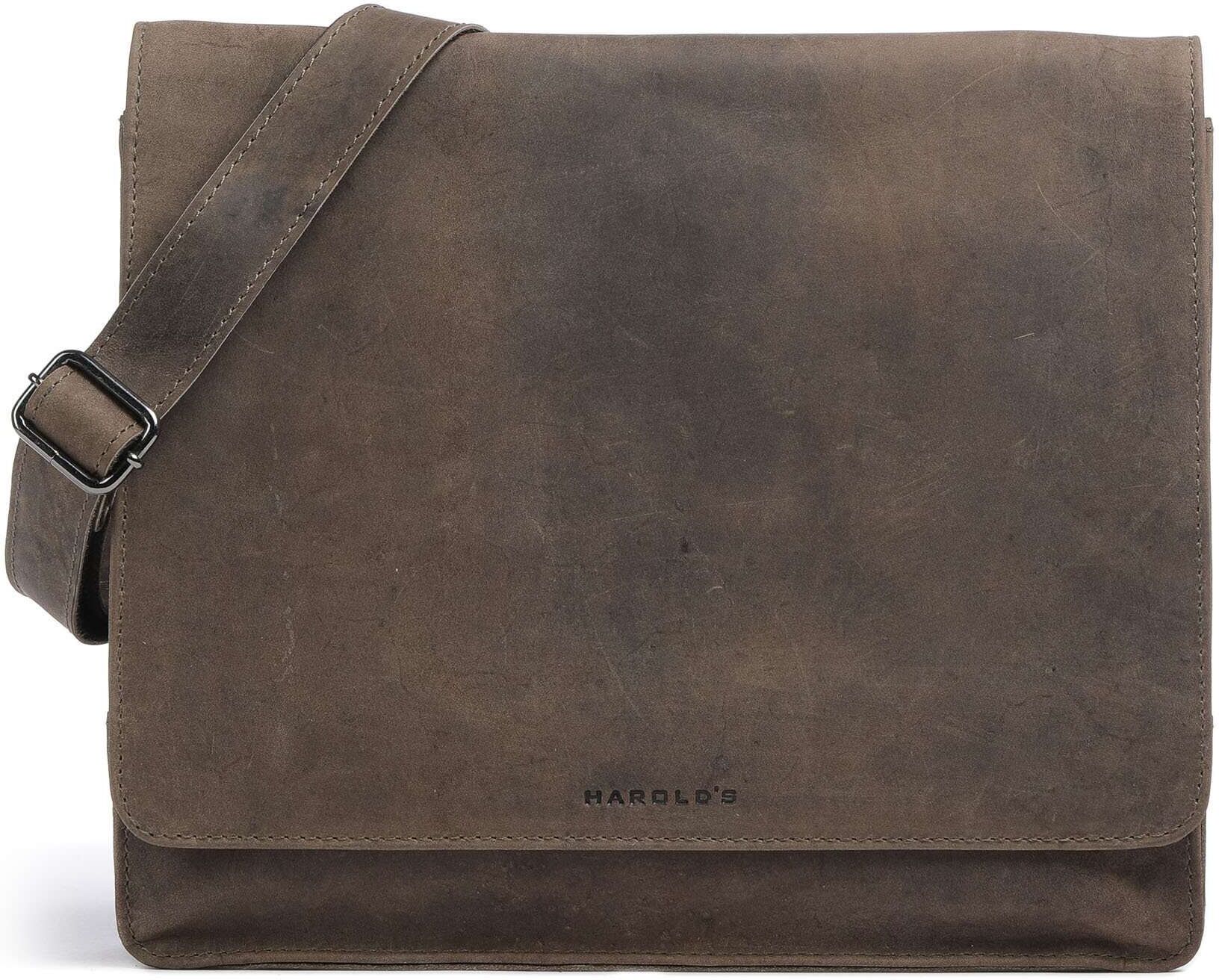 Harold's Antic M Schultertasche aus Leder, braun