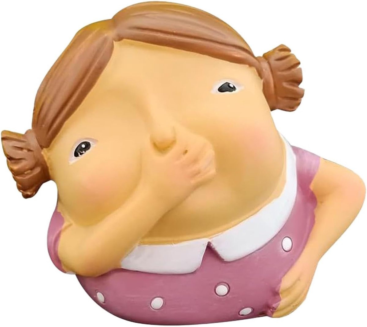 Decoratief Hars Neus Sculptuur met Duim Gebaar - Grappig Figuur voor Badkamer Decoratie - Hoogte: 7,4 cm