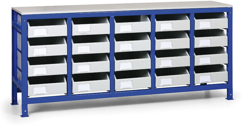 B2B Partner Regal mit Metallschubladen, 20 Schubladen