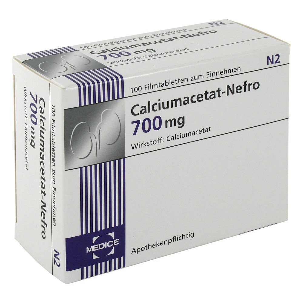 MEDICE Arzneimittel Pütter GmbH&Co.KG Calciumacetat Nefro 700 mg Filmtabletten 00434052