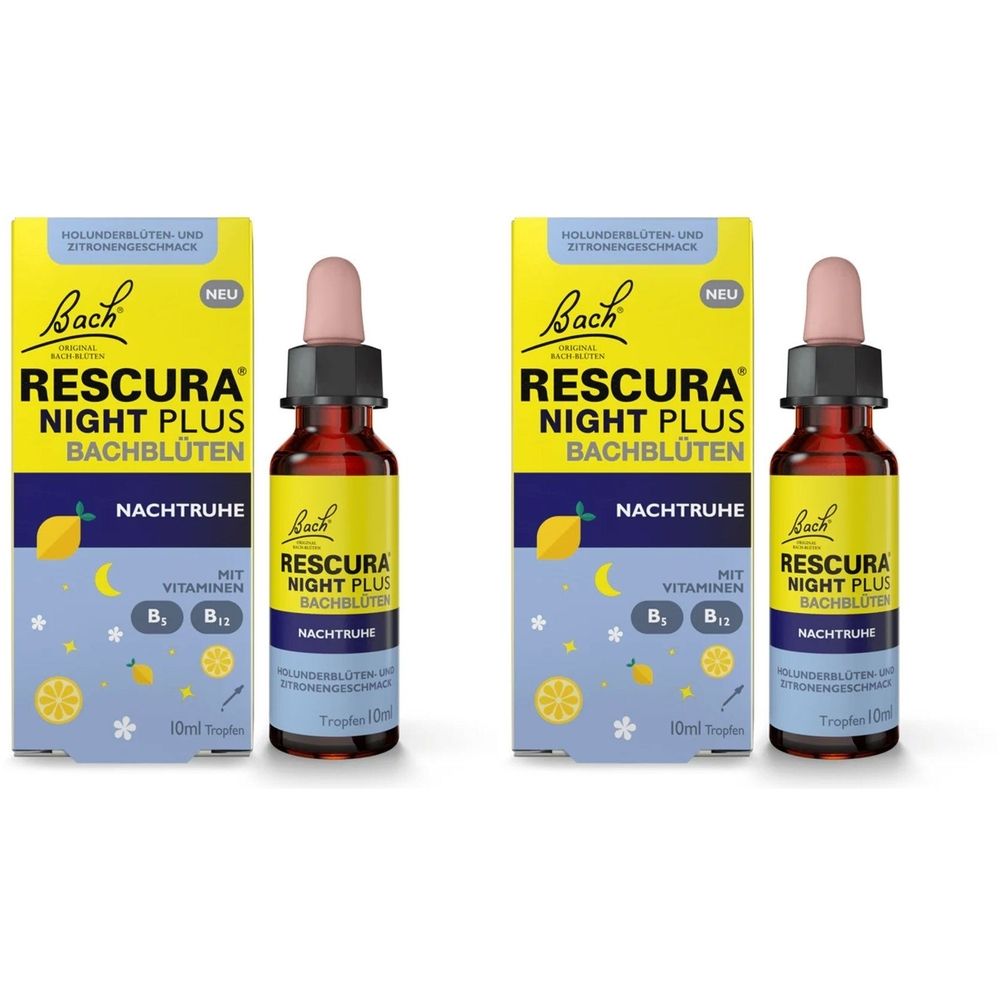 Rescura Plus Bachblüten Nachtruhe 10 ml x2 2x10 Tropfen zum Einnehmen