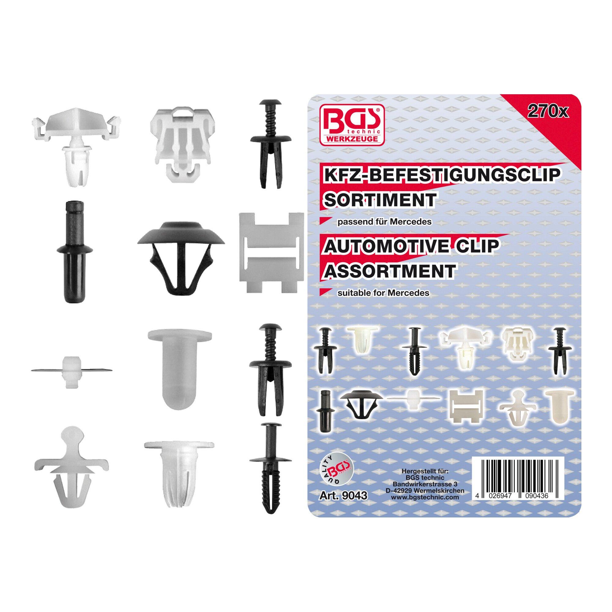 BGS Kfz-Befestigungsclip-Sortiment für Mercedes-Benz 9043, 270-tlg. ; BGS technic)