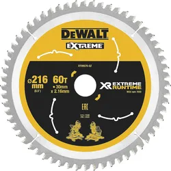 Kreissägeblatt DT99570 XR Extreme Runtime 60Z DeWALT Ø 216 x 30 mm
