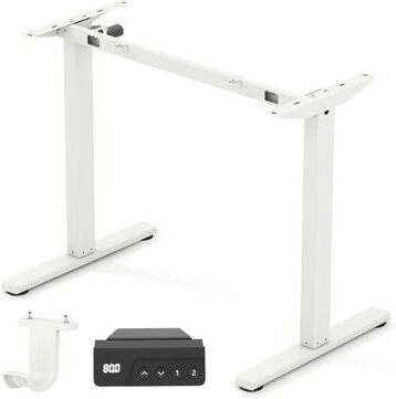 Costway Electric Standing Desk Frame Height Adjustable Computer Desk Base with LED Display-White