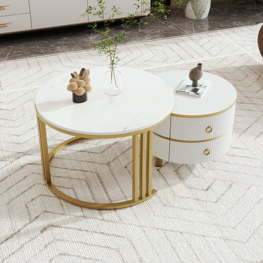 Latitude Run 2 - Piece Living Room Table Set White
