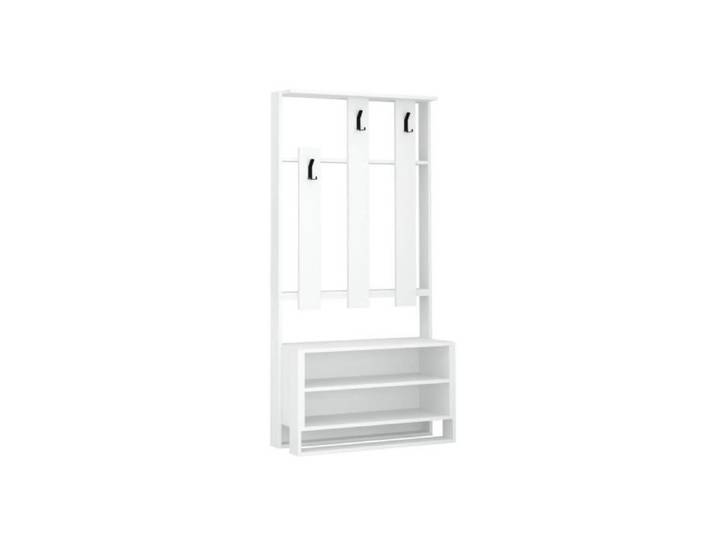 SUBLEEM Meuble d'entrée FILDA Blanc Blanc 3 cintres