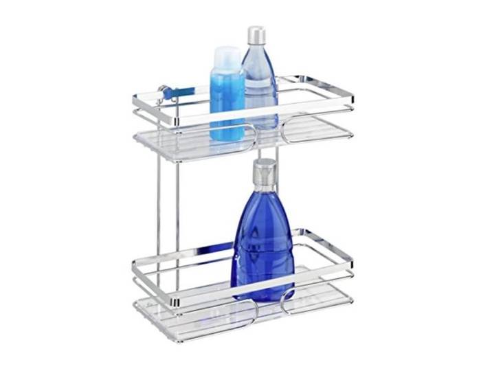 Etagère murale - WENKO - Premium - Acier inox brillant - 2 paniers - Fixation sans perçage