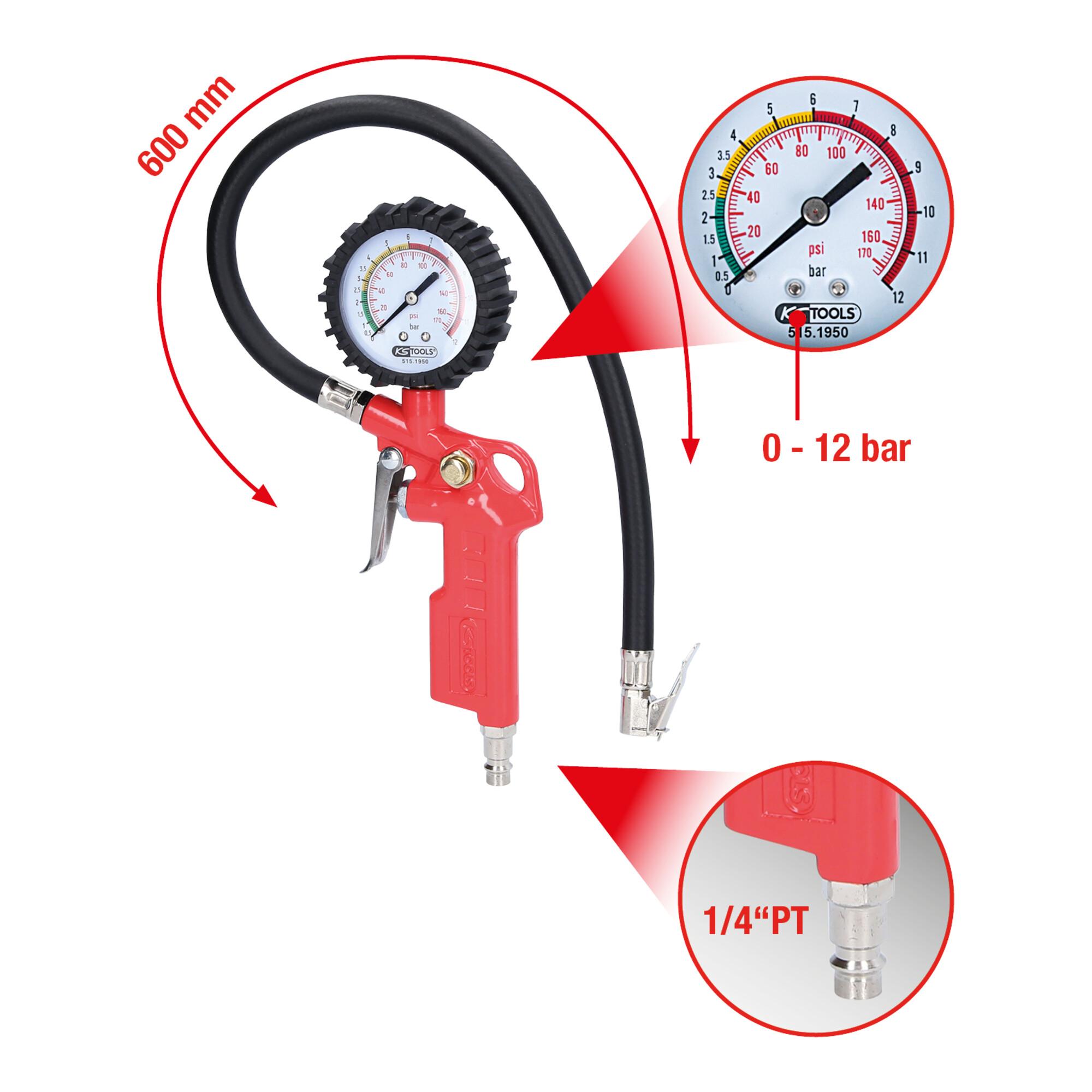 KS Tools Druckluft-Reifenfüllmesser, 0-11bar (515.1950)